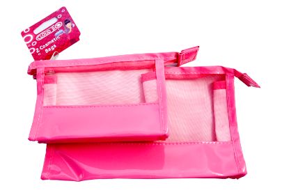 Picture of Cloud 9 - 2 Pack Pink Mesh Cosmetic Bag