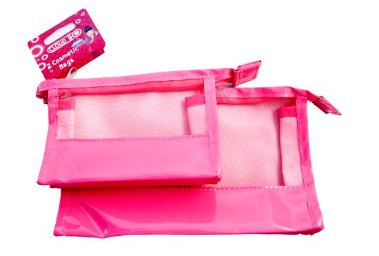 Picture of Cloud 9 - 2 Pack Pink Mesh Cosmetic Bag