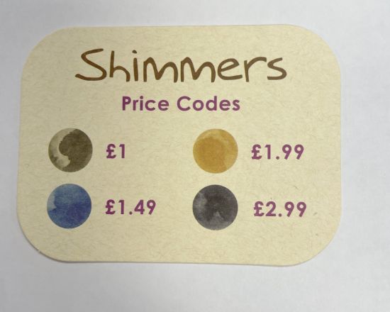 Picture of Shimmers Retail Price Card
